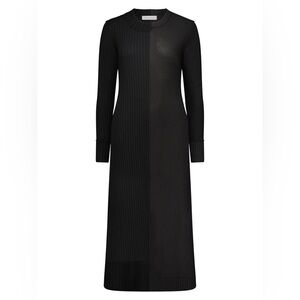 Marina Moscone Patchwork Black Dress Long Sleeve Knit Size Small NWT